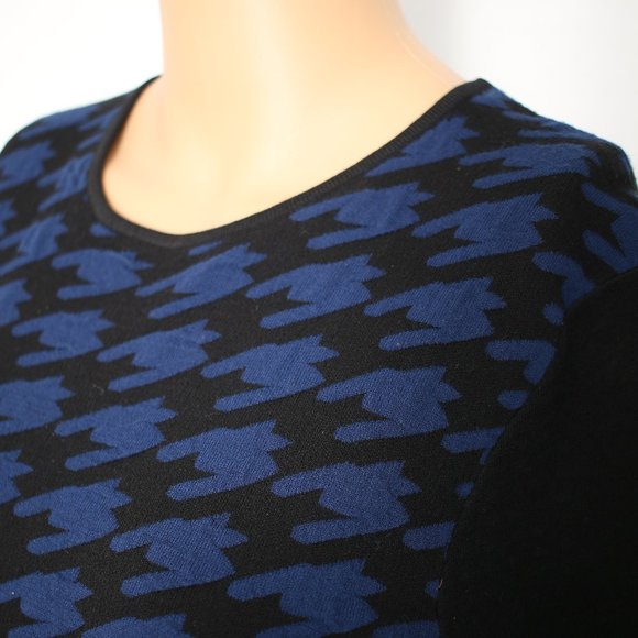 NEW Torn by Ronny Kobo Blue Black Long Sleeve Sweater Dress M - Picture 9 of 11